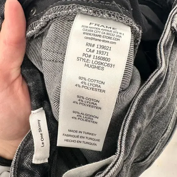 FRAME DENIM New Le One High Waist Gray Washed Crop Skinny Jeans // 1 - Picture 8 of 9